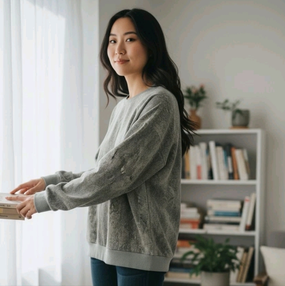 Womens Mondetta Long Sleeve Pullover Shirt Green With Snakeskin Print Size L